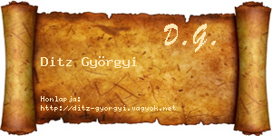 Ditz Györgyi névjegykártya