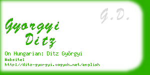 gyorgyi ditz business card